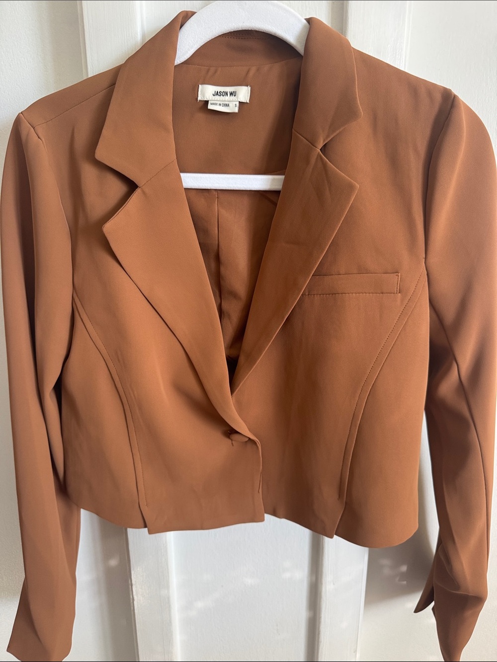 Jason Wu Cropped Blazer in Rust